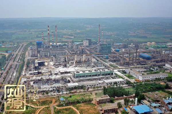 河南氣化廠爆炸觸目驚心 河南氣化廠爆炸前后廠區對比圖