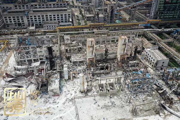 河南氣化廠爆炸觸目驚心 河南氣化廠爆炸前后廠區對比圖