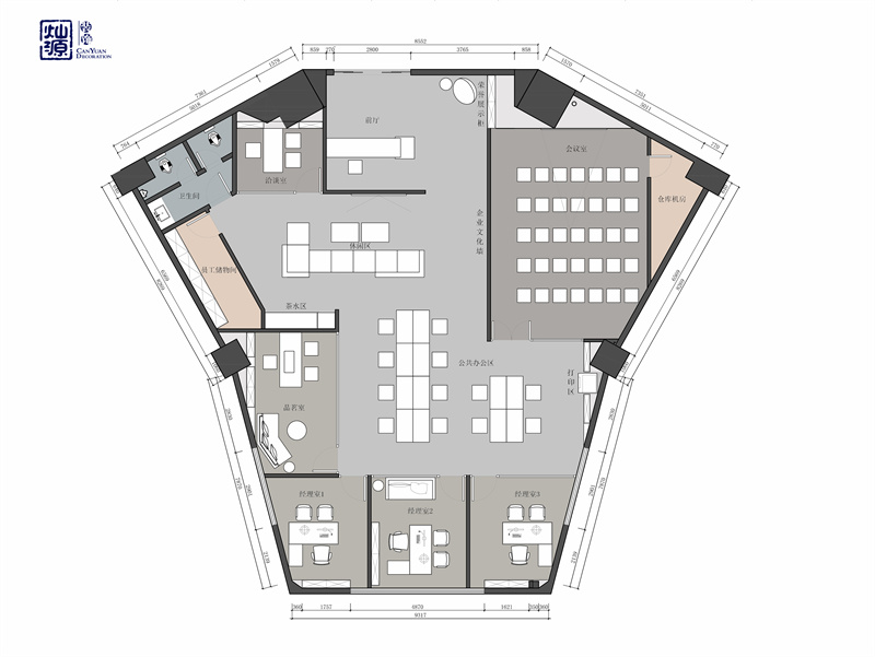 南寧工裝裝修公司—燦源裝飾設計平面圖 南寧工裝裝修公司—燦源裝飾設計平面圖